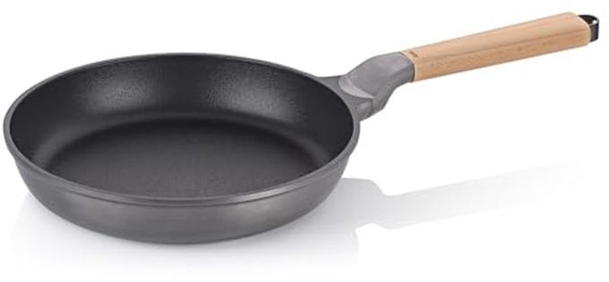 Koekenpan 28 cm met Oil Control System en beukenhouten handvat voor inductiekoken
