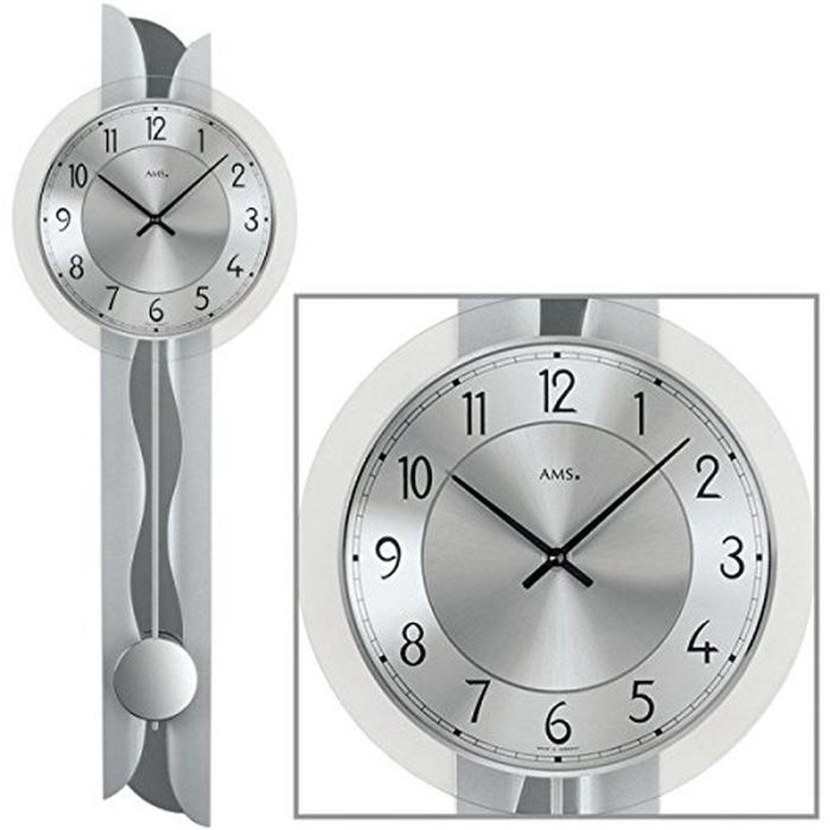 Pendulum Clock van Hout - Meerkleurig - 80 x 35 x 20 cm