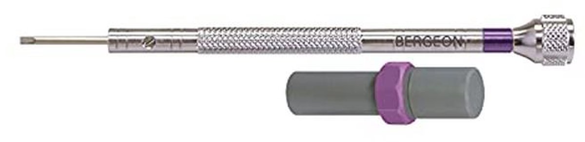 Horlogemakerschroevendraaier met reservemesjes - 1.6 mm, paars