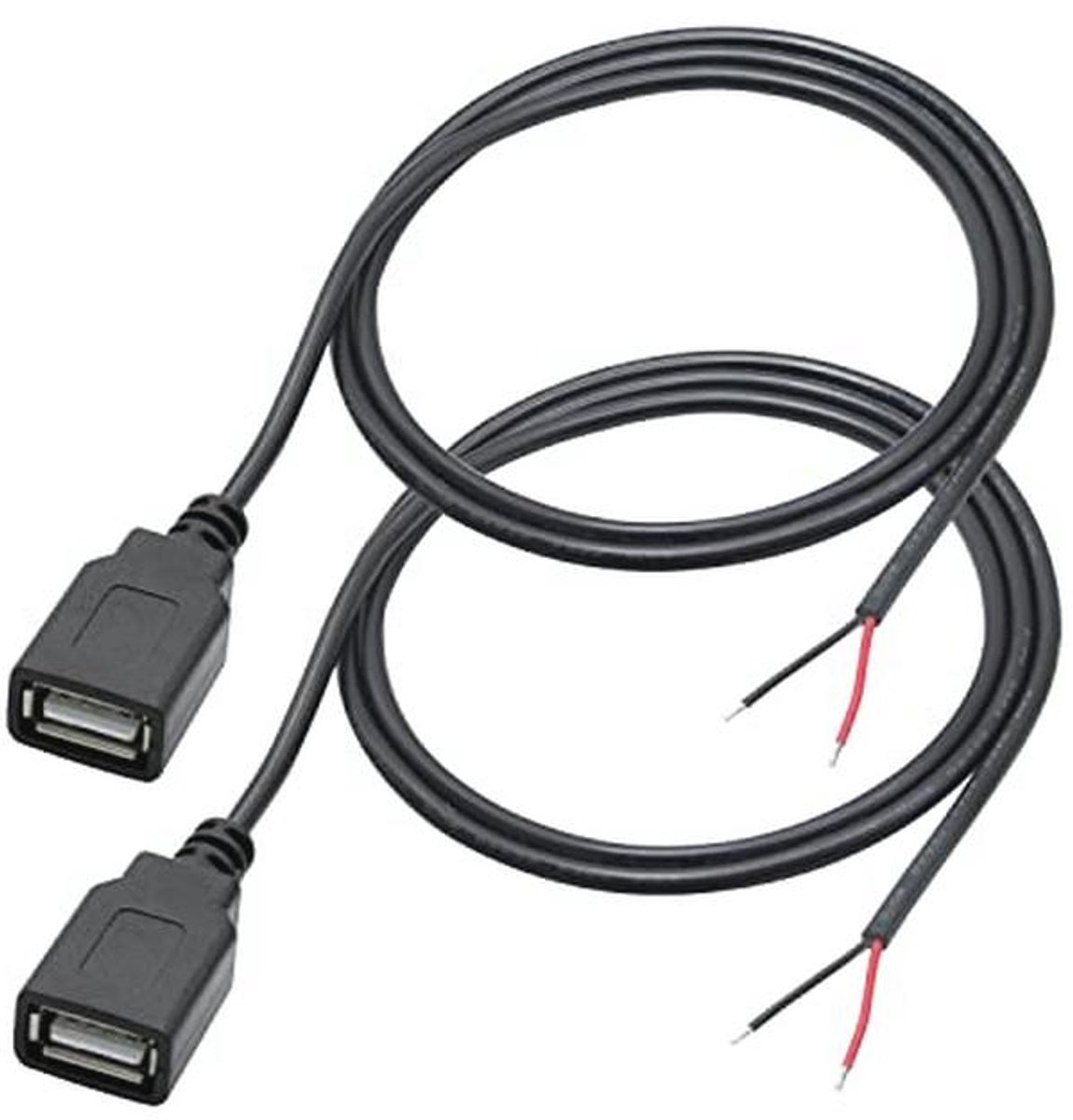 USB A-bus Pigtail Open End Power Kabel 3FT voor 5V/3A Apparaten
