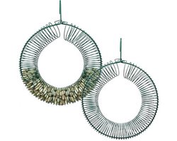 Hangende metalen vogelvoederbak voor pinda's - 2 stuks