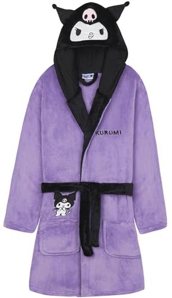Kawaii fleece badjas voor dames en tieners met capuchon en zakken - Comfortabele nachtkleding en loungewear