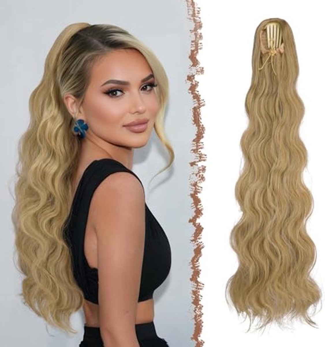 75 cm Lange Ponytail Haarstuk voor Vrouwen - Synthetische Ponytail met Koord