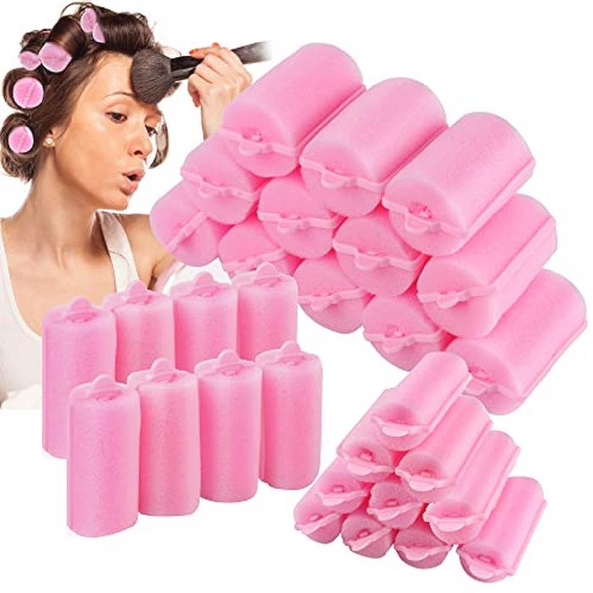 Set van 24 Zachte Schuim Krullers voor Krullende Haarstyling