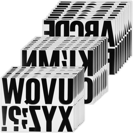 stickers alfabet zwart 19.5x10.5 - 2 vel