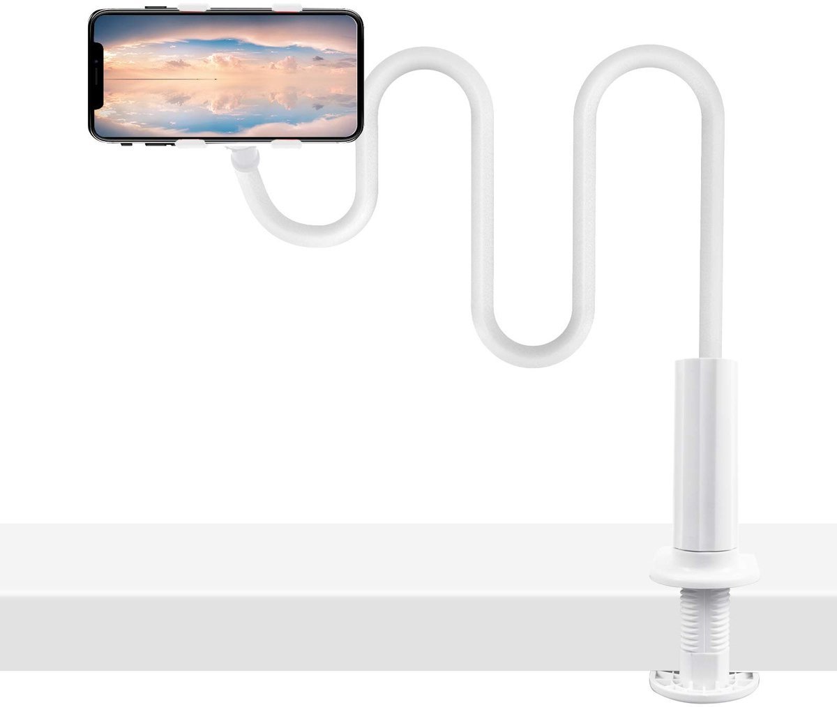 Stunq® Universele Mobiele Telefoonhouder - Zwanenhals, 100cm, Wit