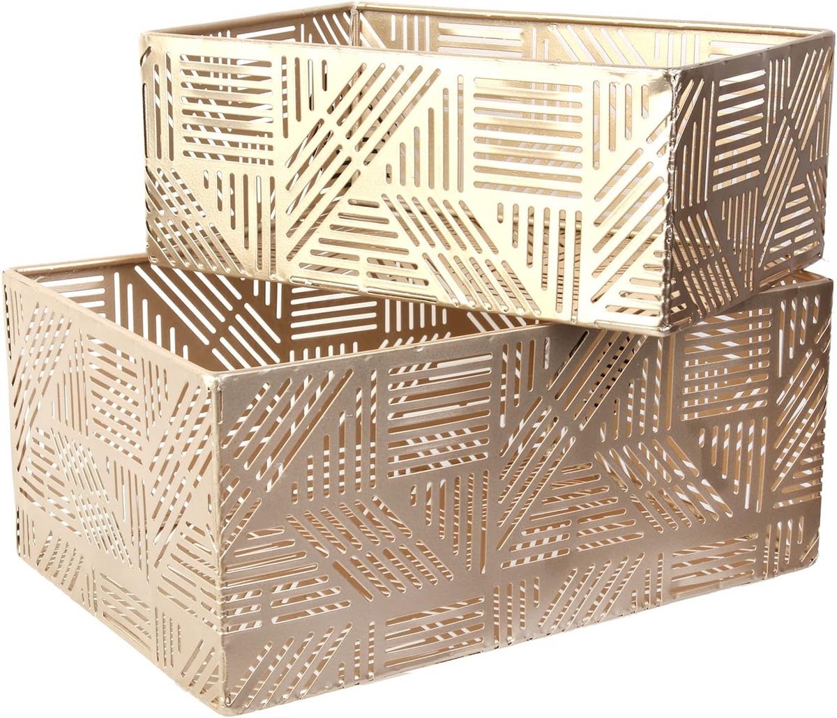 Stunq® Elegant Metal Openwork Storage Basket Set - Versatile Design & Durable Construction
