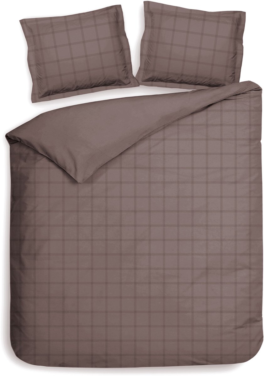 Heckettlane Dekbedovertrek Diamante - Rose-Tan - Tweepersoons - 200x200-220 cm + 2 slopen 60x70 cm, gemaakt van 100% Katoen-Satijn Diamante Canyon Rose