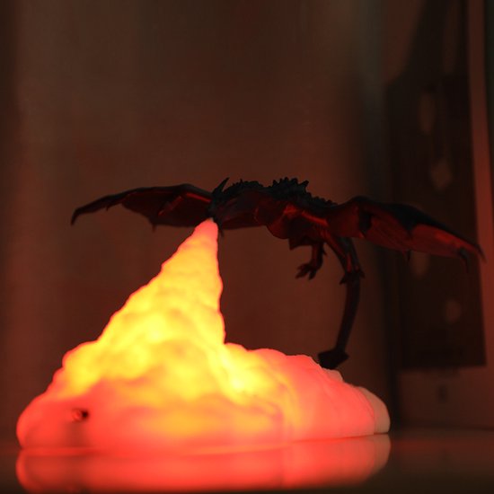3D-Gedrukte Draak Nachtlamp - USB-Opladelbare LED Maanlamp, Touchbediening Kleurverandering, Eco-Vriendelijk Materiaal van Merkloos — afbeelding 2