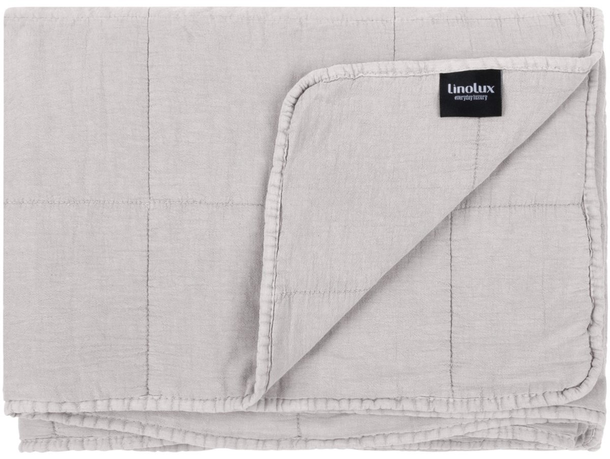 Linolux Sprei Blocks Stonewashed Stone 220x260