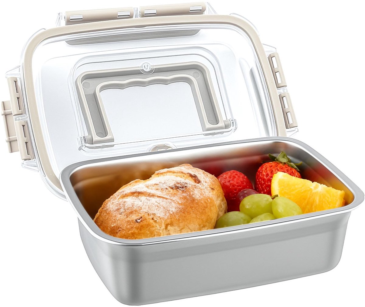 Unyqoos® Roestvrijstalen lunchbox van 1000ml met lekvrije sluiting en handvat