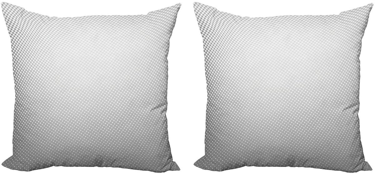 ABAKUHAUS Digitale kussenhoezen Set – 2x50x50 cm – Grijs & Lichtgrijs, Dubbelzijdig bedrukt Grery en lichtgrijs