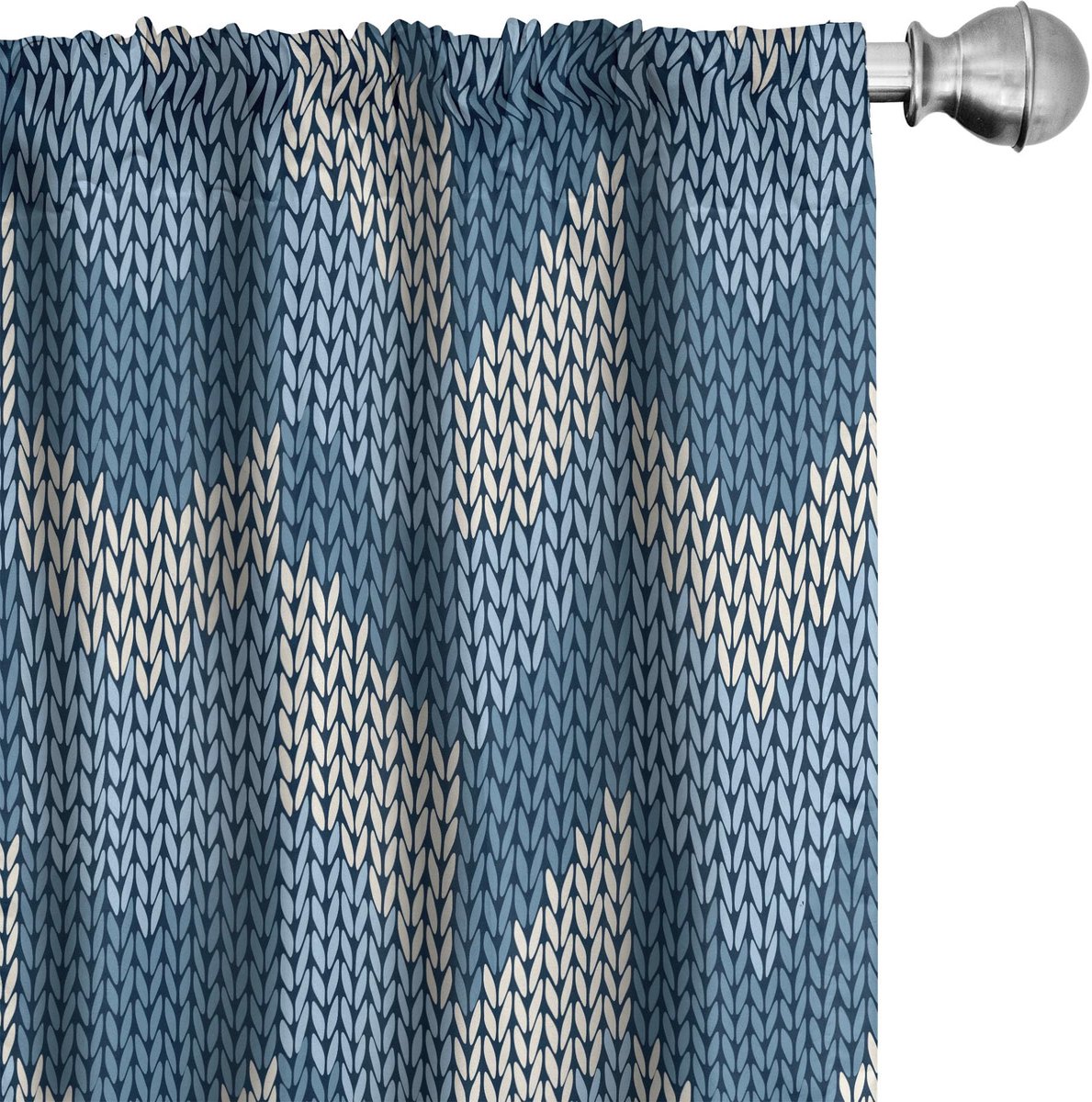 ABAKUHAUS Blauw Gordijnen – 2x75x225 cm – Mikrofaser – Halfdonker Blassblauw Wit