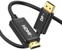 Phreeze DisplayPort naar HDMI Kabel 2 Meter - 4K 60Hz - DP to HDMI - Monitor Kabel voor PC, Grafische Kaart, Monitor, TV, Projector