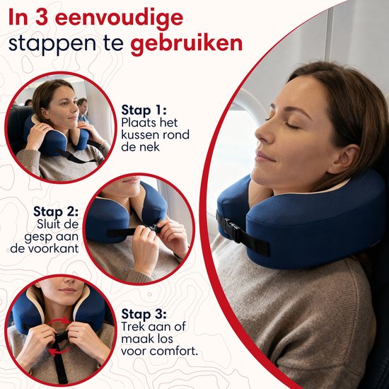 WOODILLA Reiskussen, traagschuimkussen met draagtas