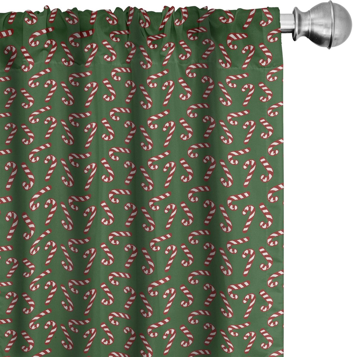 ABAKUHAUS Kerstgordijnen – 2x75x225 cm – Microfiber – Halfdonkerend – Digitaal bedrukt