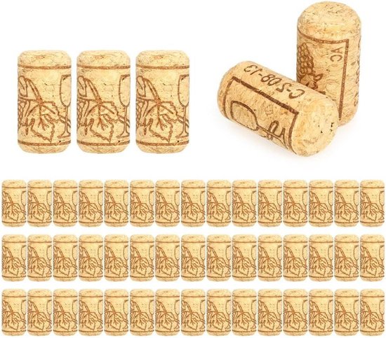 Ciieeo 20 Stuks glazen kurk taps toelopende kurken van natuurkurk kurkfles Wine Stopper DIY vorm kurken bier schroeven karaf stop Huishoudelijke wijnstoppers Hout Lichtbruin