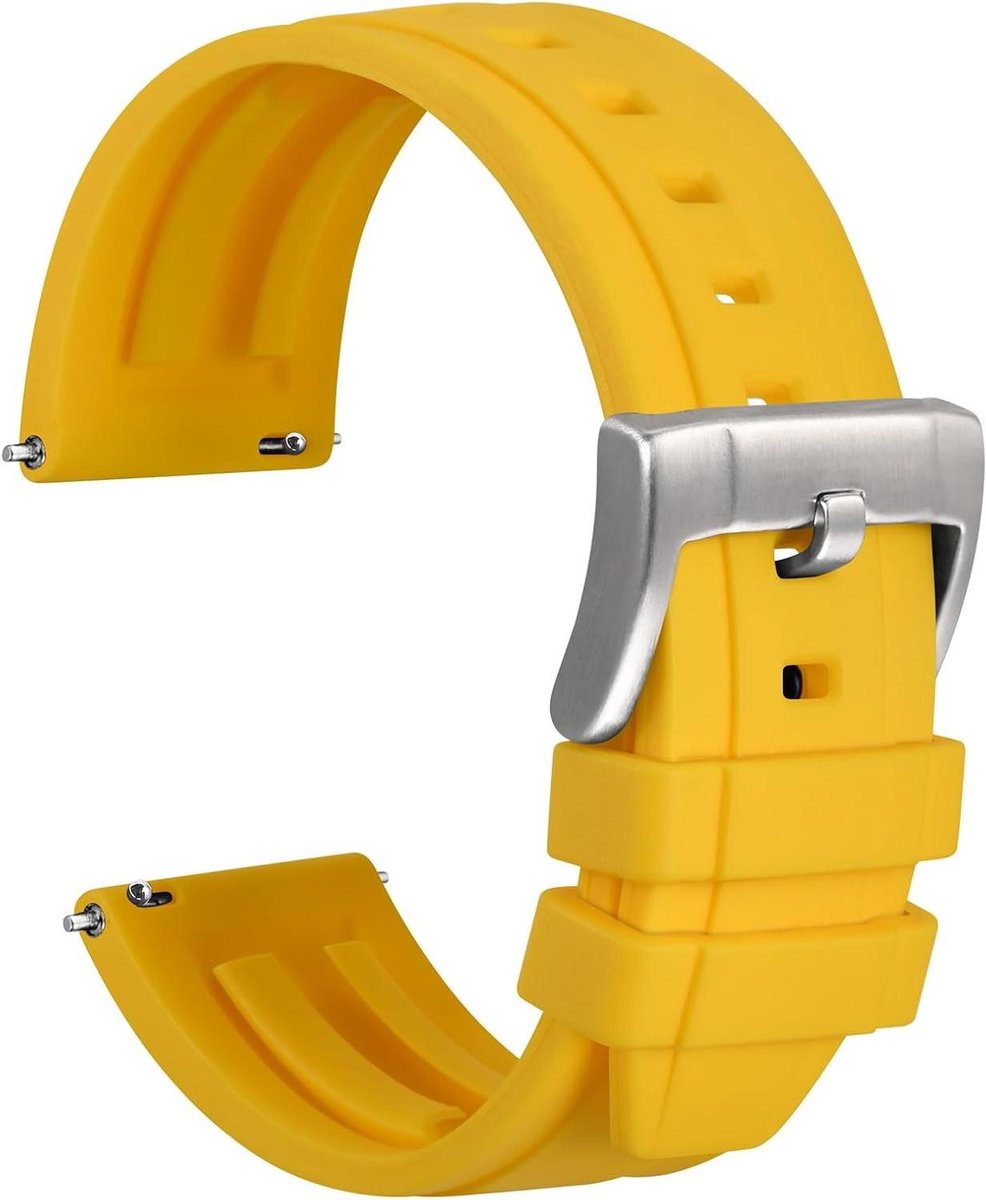 Cosensi - Horlogeband van premium siliconen voor mannen en vrouwen - Keuze uit diverse kleuren en breedtes - 18 mm, 20 mm, 22 mm, 24 mm