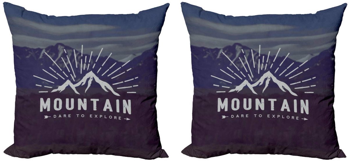 ABAKUHAUS Avontuur Kussenhoes Set 2x60x60 – Dubbelzijdig Indigo