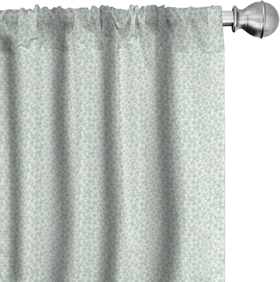 ABAKUHAUS Luau Gordijnen – 2x75x245 cm – mintgroen/wit – microvezel