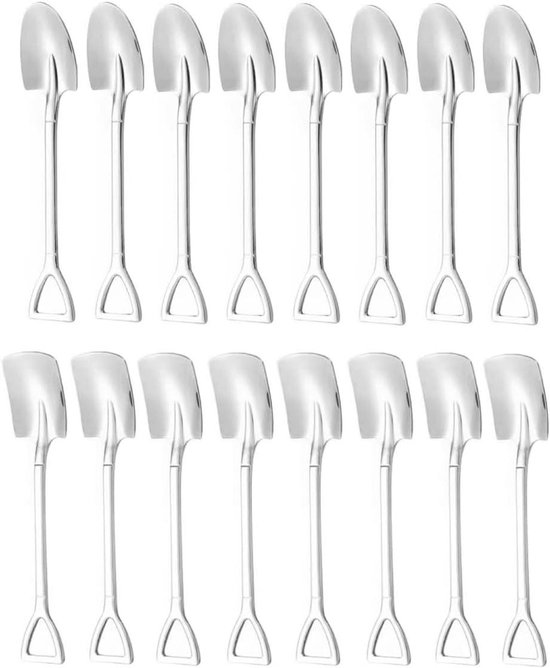 Foto: Cosensi rode spatlepel van roestvrij staal voor watermeloen melkthee koffie suiker ijs en desserts met schepvorm keukengerei voor creatief koken 