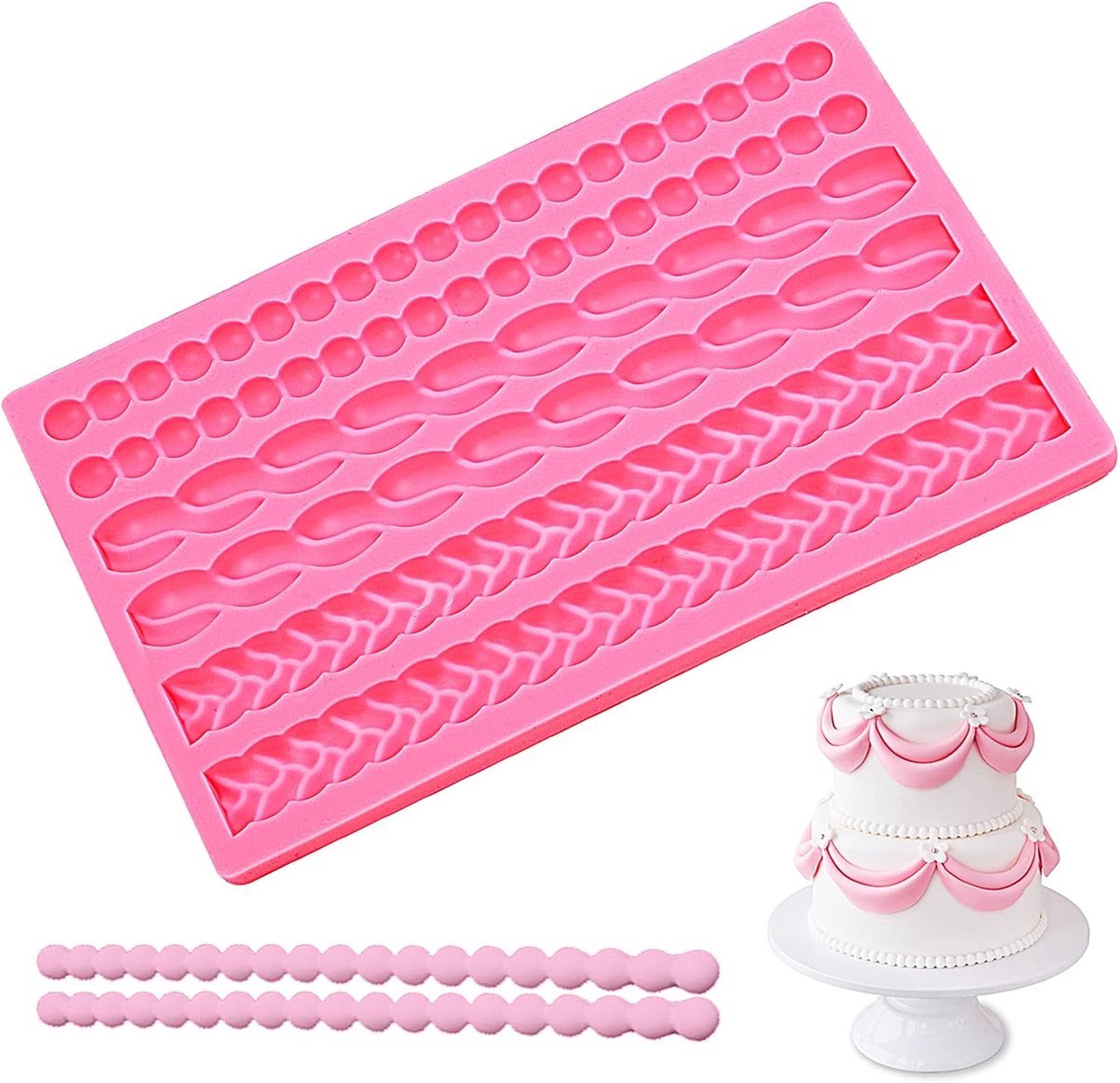 Stunq® Multifunctionele Siliconen Fondant Mallen Set - Diverse Vormen voor Taartdecoratie