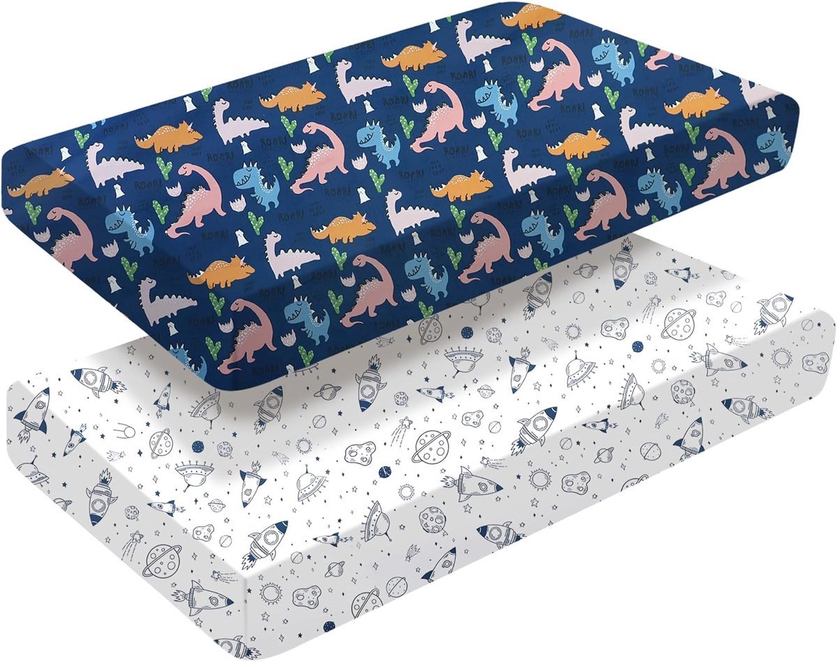 Stunq® Ademende Baby Beddengoed Set - 70x140cm - Voor Wieg en Babybedje - 2-Pack