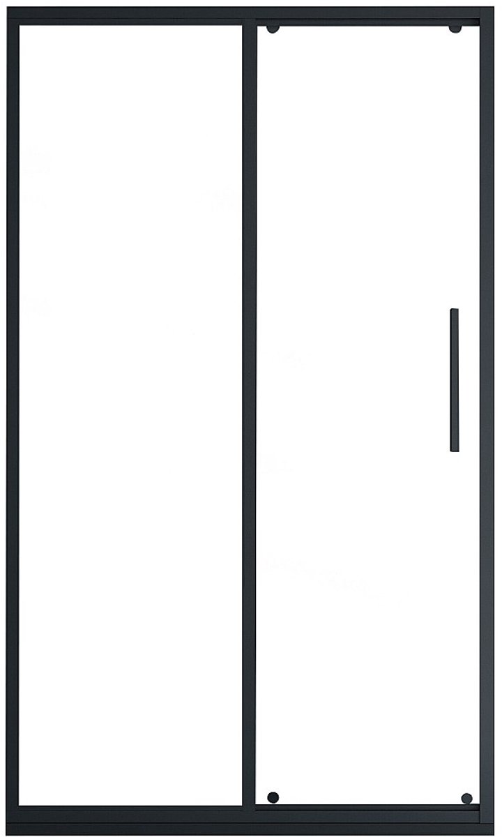 Vente-unique Matzwarte schuifdouchedeur in industriële stijl - 140 x 195 cm - TORONI