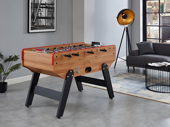 Tafelvoetbal met muntautomaat HENRY van mdf - L153 x B77,6 x H96 cm - Eikenkleur L 153 cm x H 96 cm x D 77.6 cm — afbeelding 5
