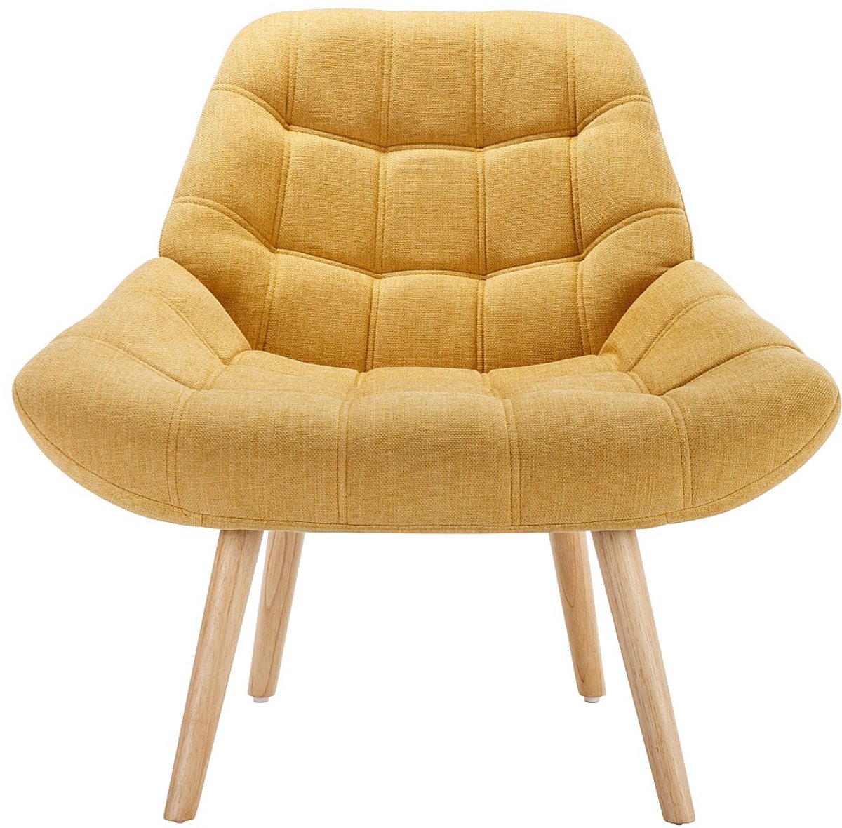 Vente-unique Fauteuil van mosterdgele stof LUOSTO