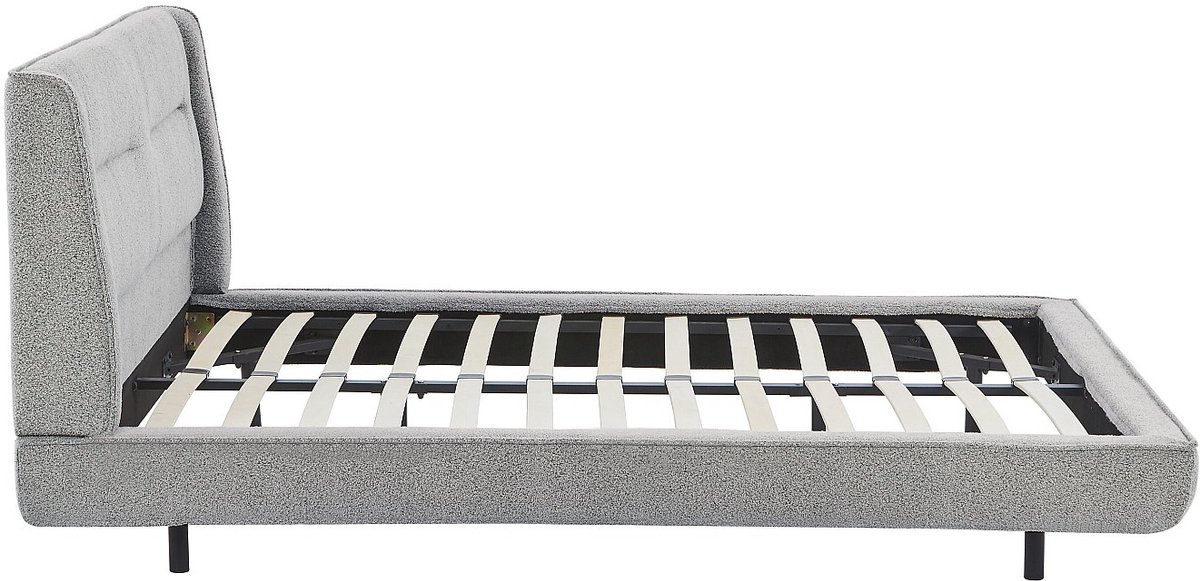 Vente-unique Bedframe stof grijs 140 x 190 cm