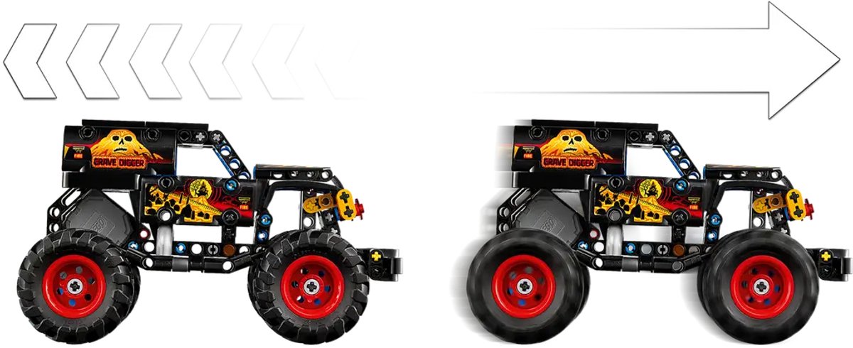 LEGO Technic 42219 - Monster Jam Grave Digger - Vuur & Ijs — afbeelding 15