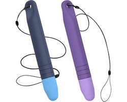 GELLDG Kindvriendelijke styluspen - 2-pack - Met band - Geschikt voor touchscreens - Paarsblauwe styluspen - Universele capacitieve pen - Geschikt voor Fire Kids Tablet, Kindle, Samsung en smartphones