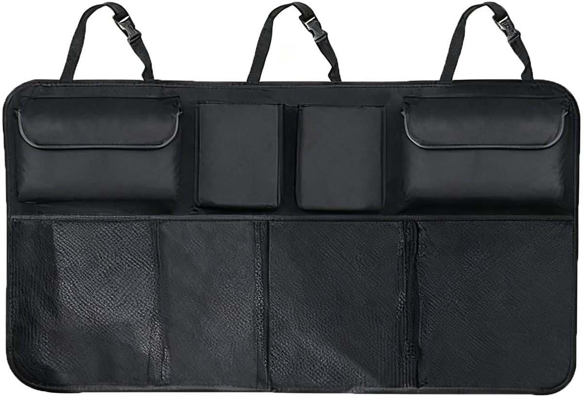IMPERATORIS® Kofferbak Organizer - Auto Opbergtas - Opvouwbare Tas voor Boodschappen en Gereedschap - Anti-slip Bodem - Veel Opbergruimte - 1 Stuk - Zwart -Lengte 8-19 inch
