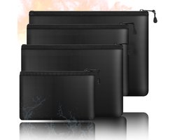 IMPERATORIS® Brandwerende Documententas - Geld en Documenten Organizer - Waterdicht en Vuurvast - Veiligheidstas met Rits - 4 Stuk