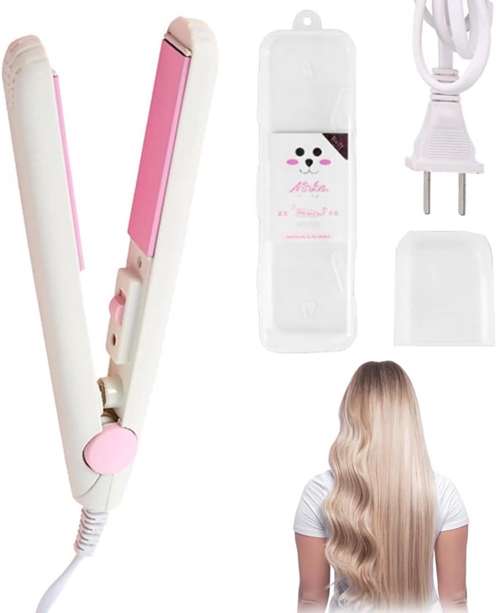 Mini Stijltang & Krultang 2-in-1 Keramisch - Reisformaat, Snel Warm, Geschikt voor Alle Haartypes