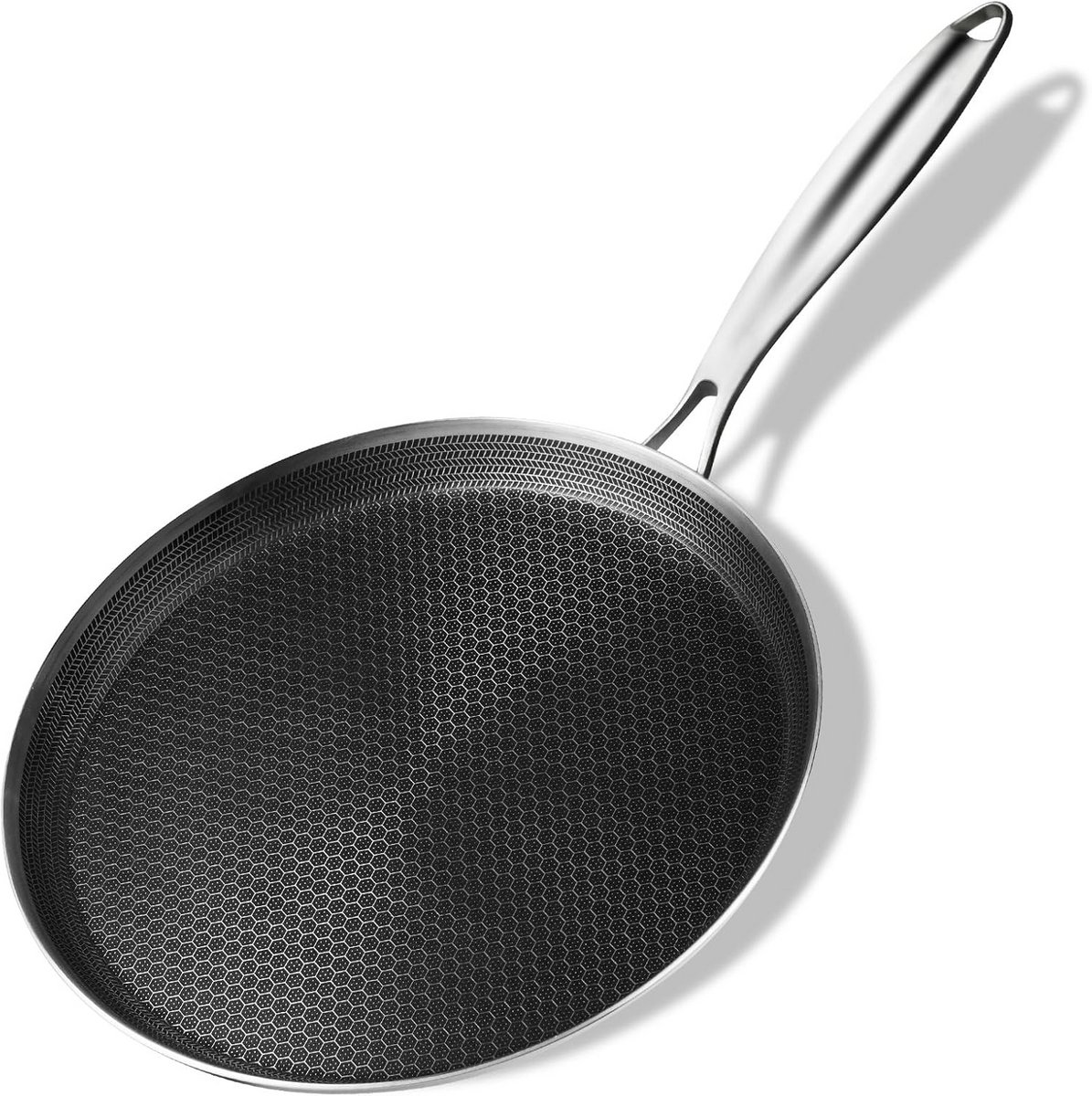 RVS Crêpepan 28 cm - Kookpan met Non-Stick Coating, Geschikt voor Inductie