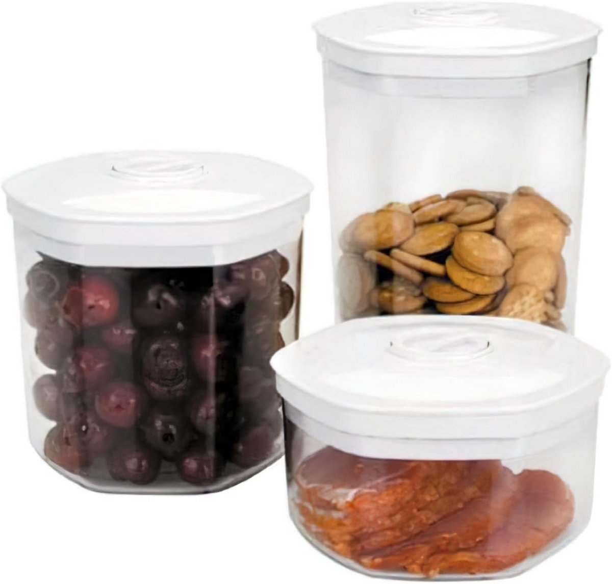 Set van 3 Vacuüm Behoudscontainers voor Voedselbewaring (0.7L, 1.4L, 2.0L)