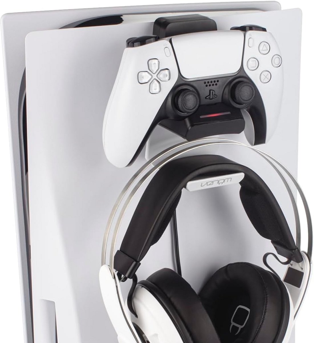 Oplaaddock en Headset Houder voor PS5 Controller - Ruimtebesparend Opladen en Opbergen