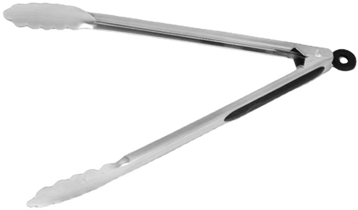 Vleestang - Keukentang - BBQ tang - Gourmet tang - Anti slip handvat - Met slot - Met ophangoog - 30cm - RVS - Jonyx