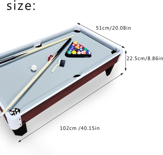 Compacte Mini Tafeltennistafel voor Kinderen en Volwassenen - Inclusief Complete Biljart Accessoireset — afbeelding 4