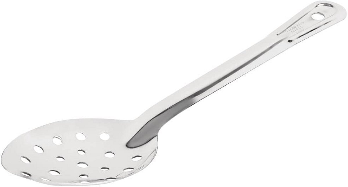 Grote Geperforeerde Serveerlepel 28 cm - RVS Keukenlepel voor Serveren en Afgieten