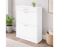 Milton & Oldbrook Schoenenkast Parma – met Lade – tot 8 Paar Schoenen – Wit