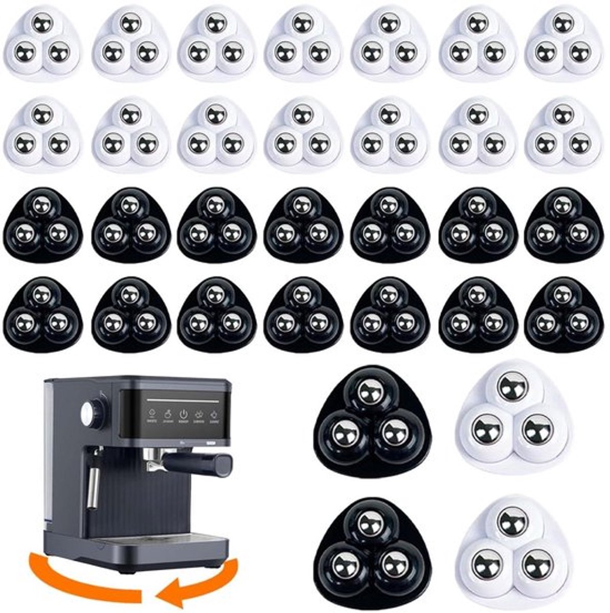 32 stuks zelfklevende kogelrollen voor meubels - 360° draaibare kleefrollen - mini meubelwielen voor keukenapparaten - koffiezetapparaten transport