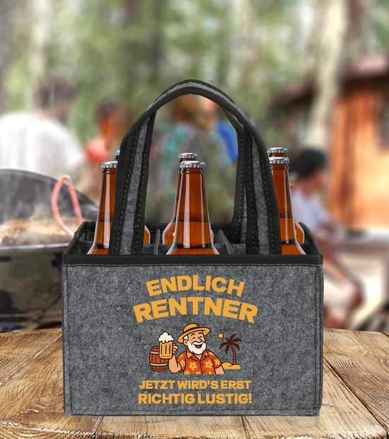 Flesopener Cadeau voor Mannen: Unieke Bier Flessentas van Vilt voor Pensioen en Afscheid — afbeelding 3