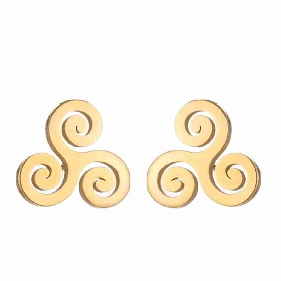 WeLoveSilver - puces d'oreilles en acier chirurgical - couleur or - design triskèle