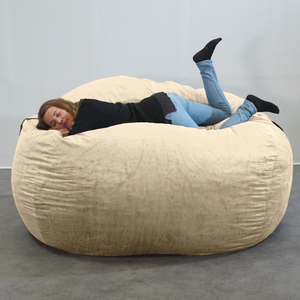 Bananair - Zitzak XXL afneembare hoes - microsuède - Beige - 200 cm