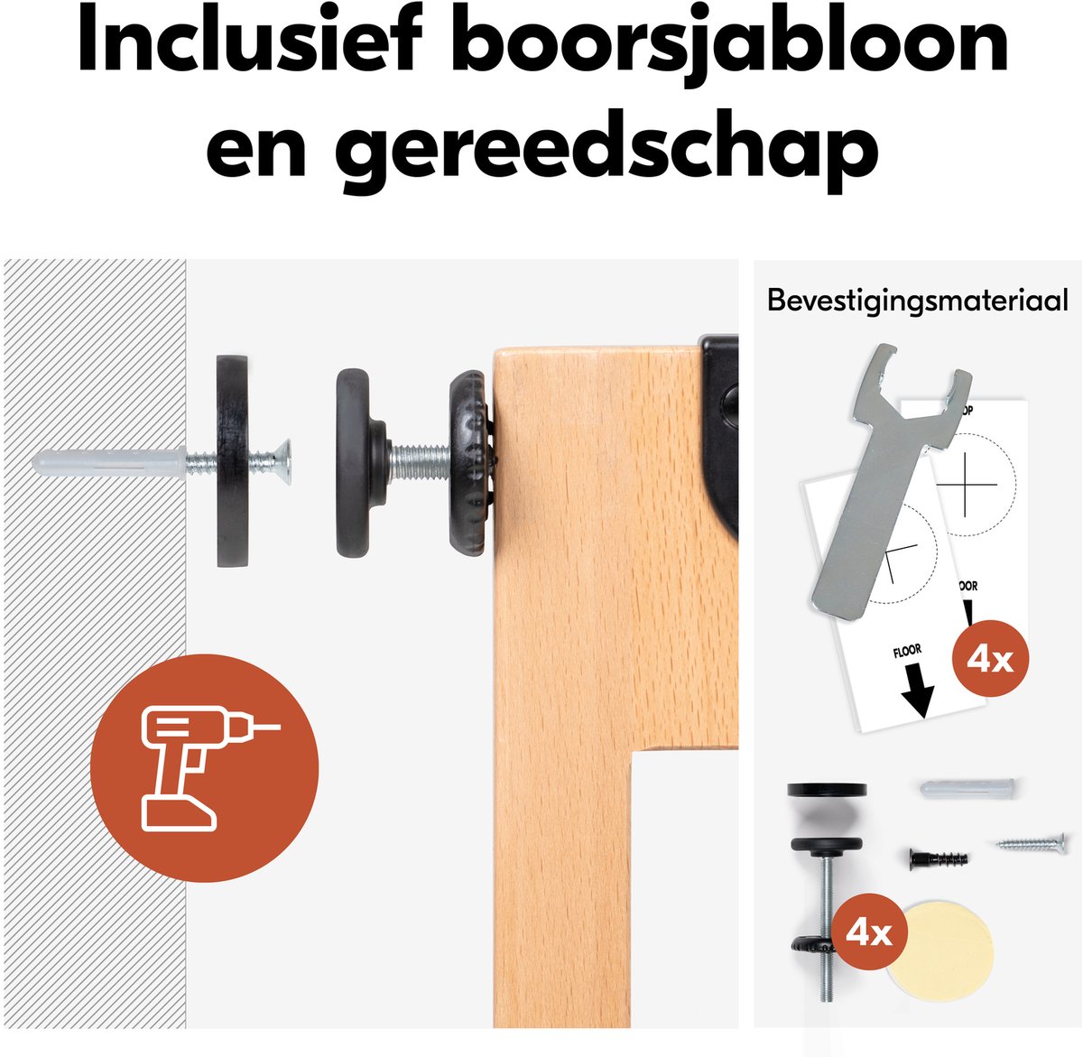 hauck Clear Step Easyclose Eco - Stevig deur en traphekje van beukenhout - Beech – foto 7