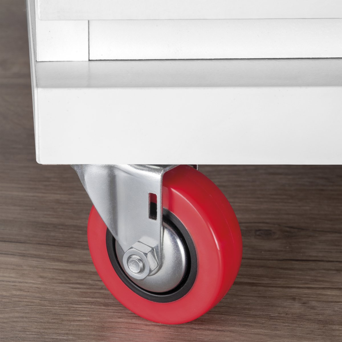 Emuca Lot van 4 wielen Slip 2 Red met montageplaat, diameter 75mm, Staal en Plastic