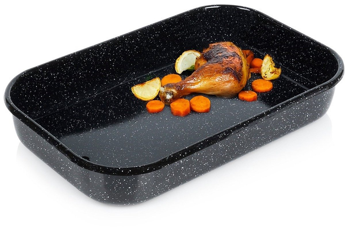 Orion - Ovenschaal - Emaille - 42x27x7 cm - Zwart